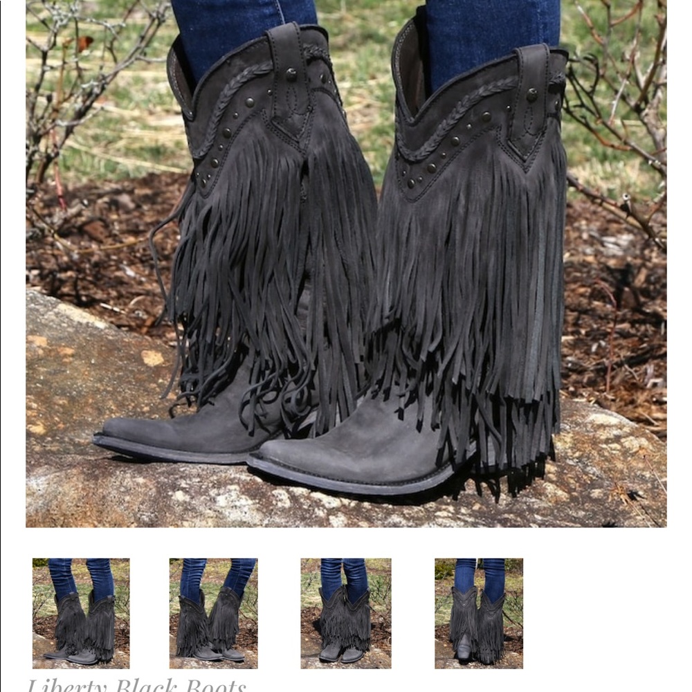 Liberty Black Vegas Fringe Boots